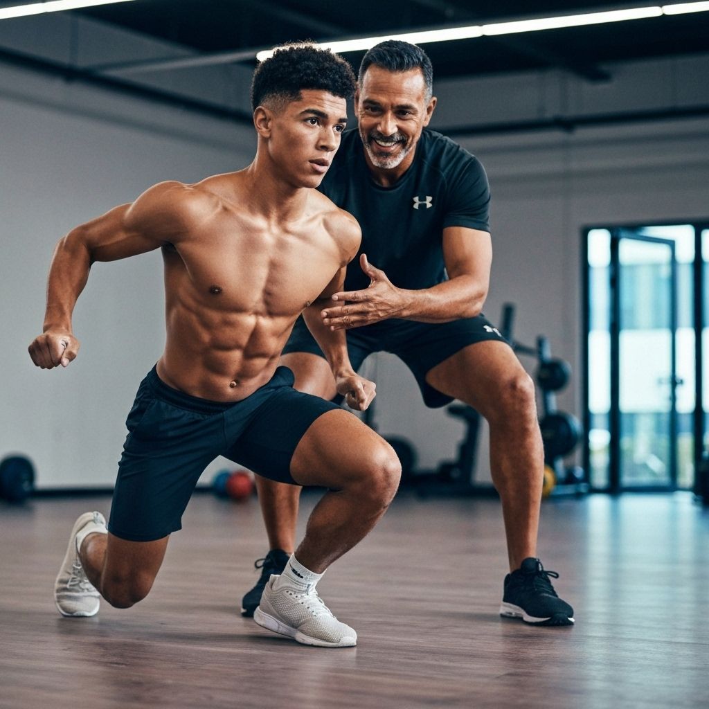 Coach training athlete